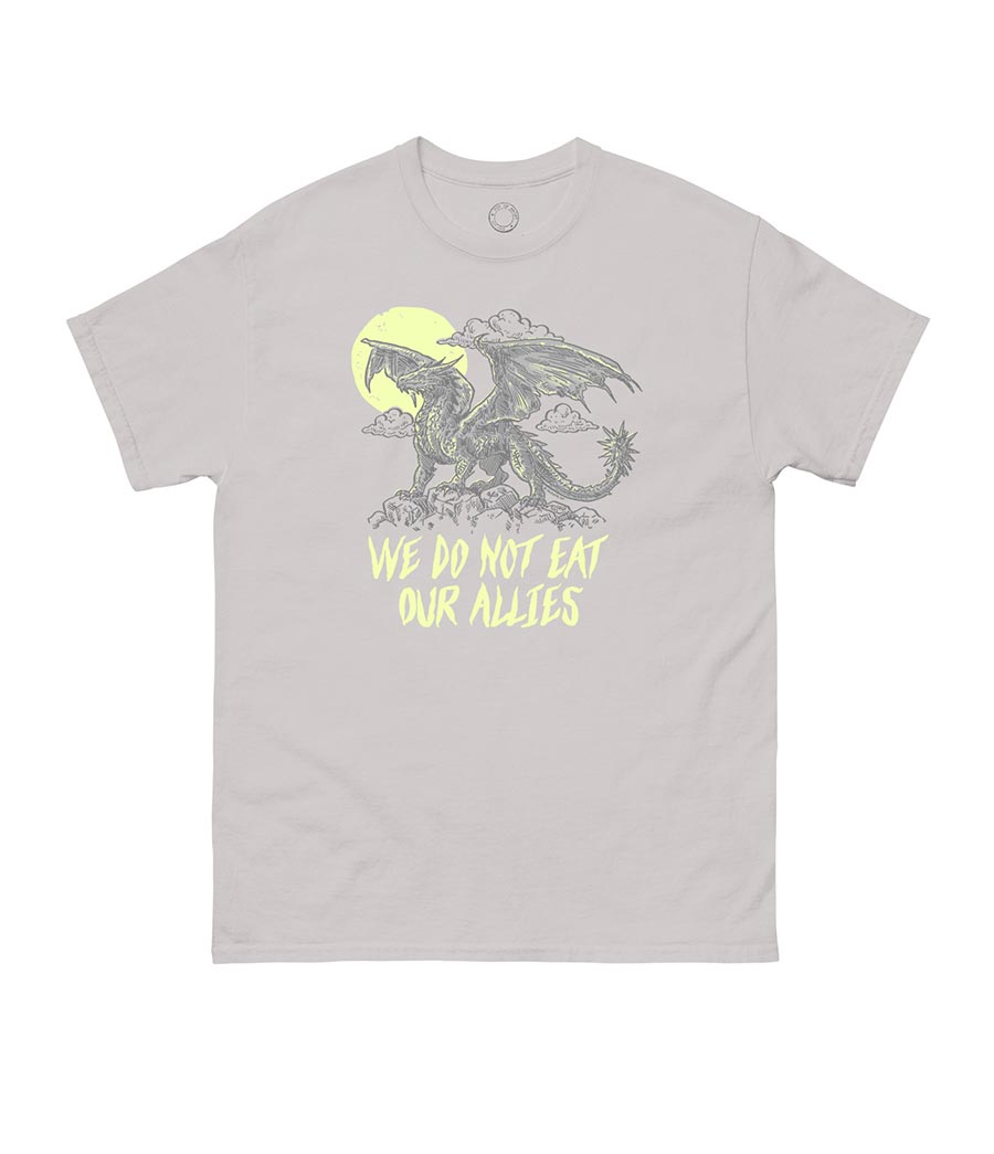 Rebecca Yarross Fourth Wing We Do Not Eat Our Allies Unisex T-Shirt Large