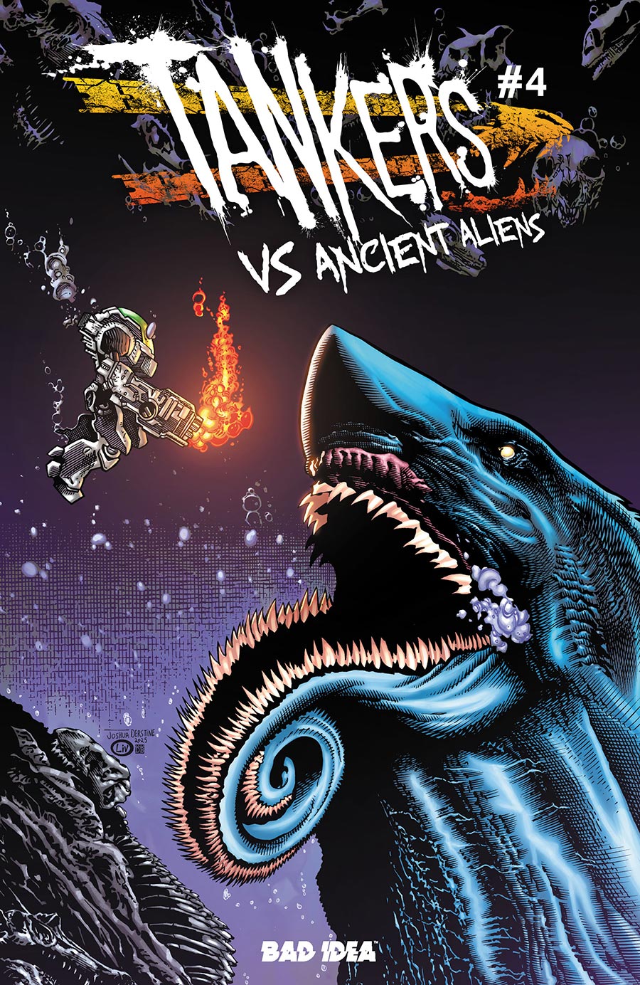 Tankers vs Ancient Aliens #4 Cover B Variant Joshua Derstine & John Livesay Cover