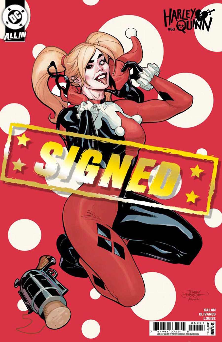Harley Quinn Vol 4 #63 Cover F DF Terry Dodson Cover Signed By Terry Dodson & Rachel Dodson