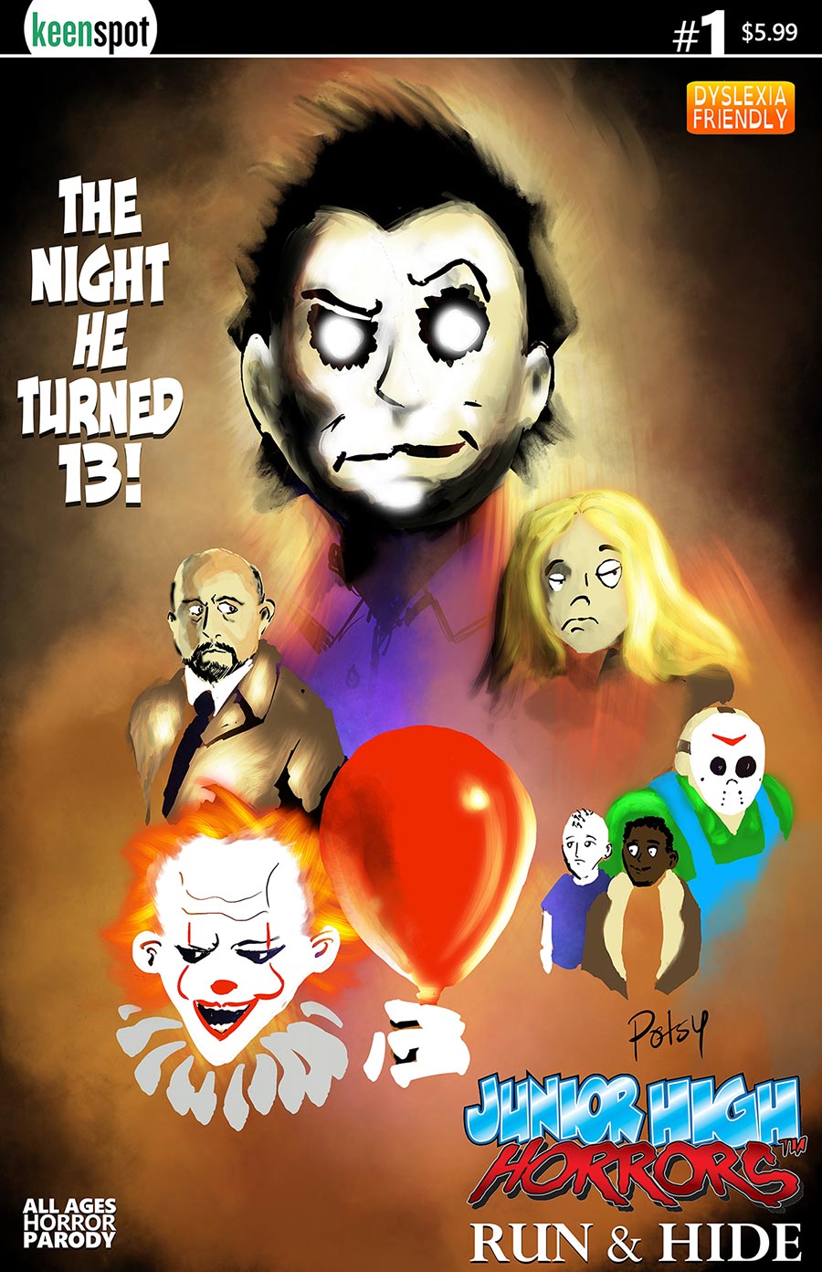 Junior High Horrors Run & Hide #1 (One Shot) Cover B Variant Rob Potchak The Night He Turned 13 Cover