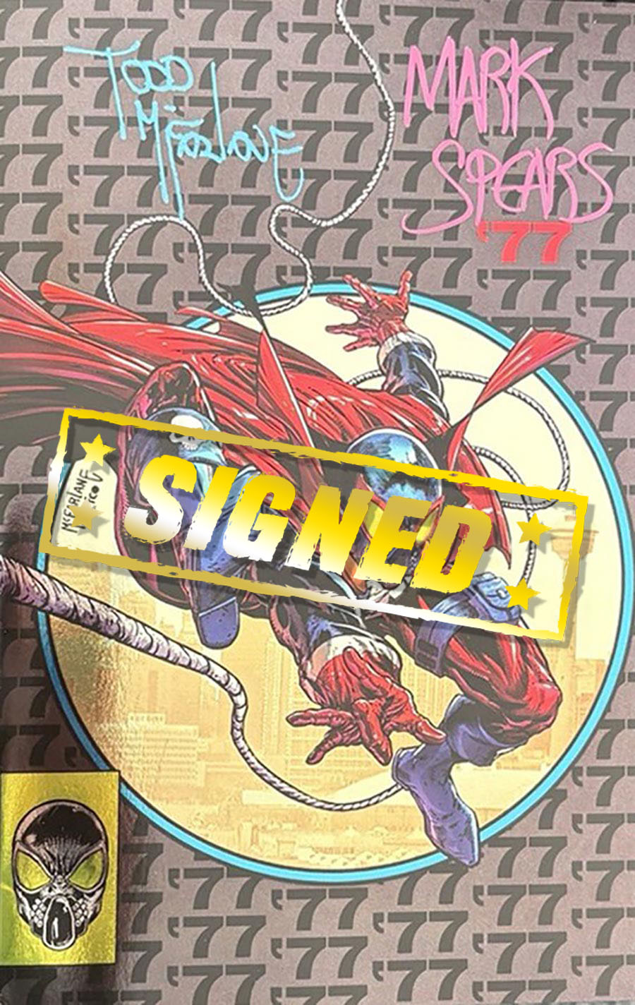 Spawn 77 #1 Cover J Incentive Todd McFarlane Black Foil Variant Cover Signed By Mark Spears & Todd McFarlane