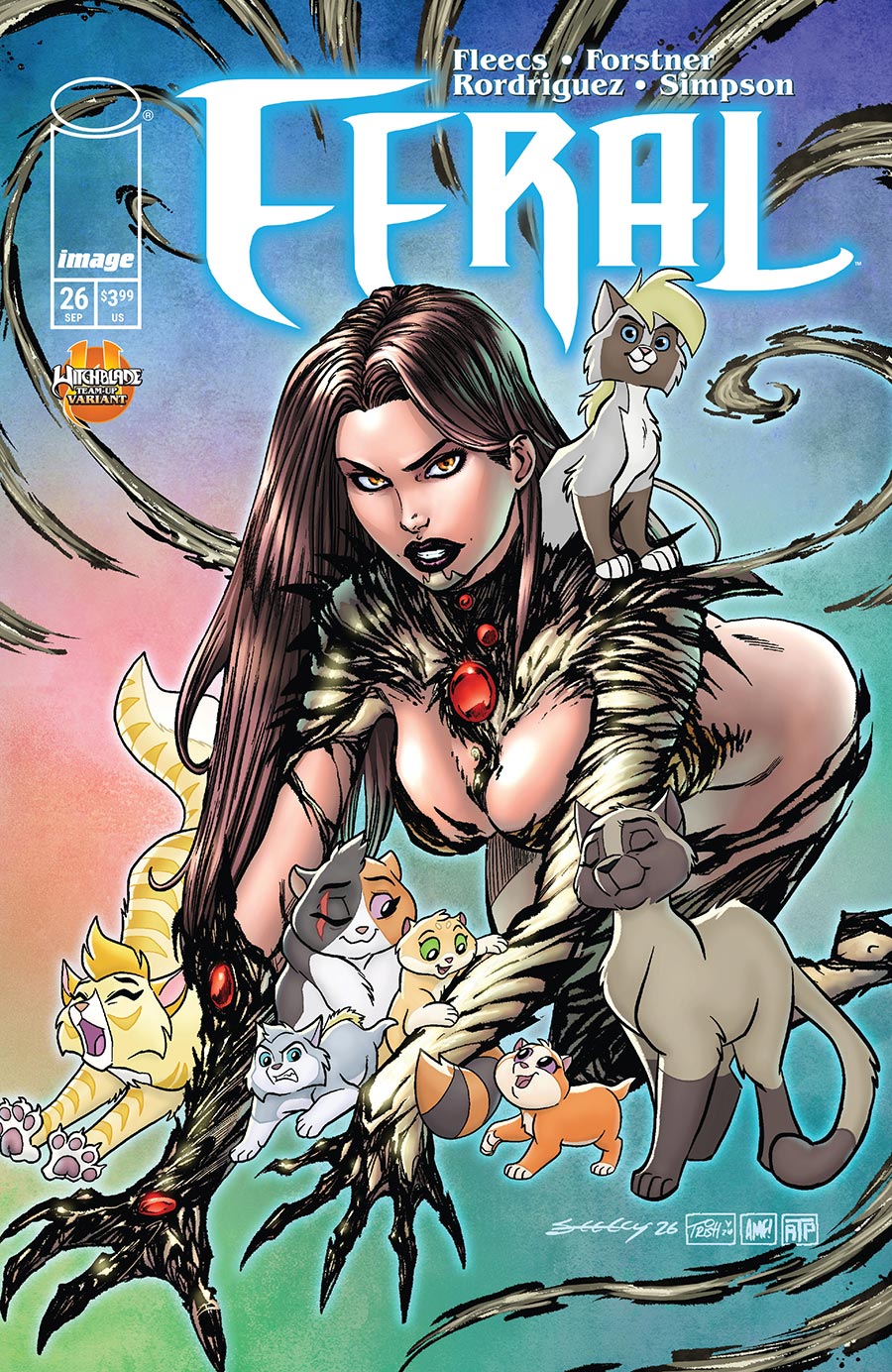 Feral #26 Cover D Variant Tony Fleecs Trish Forstner & Tim Seeley Witchblade Team-Up Cover (Limit 1 Per Customer)