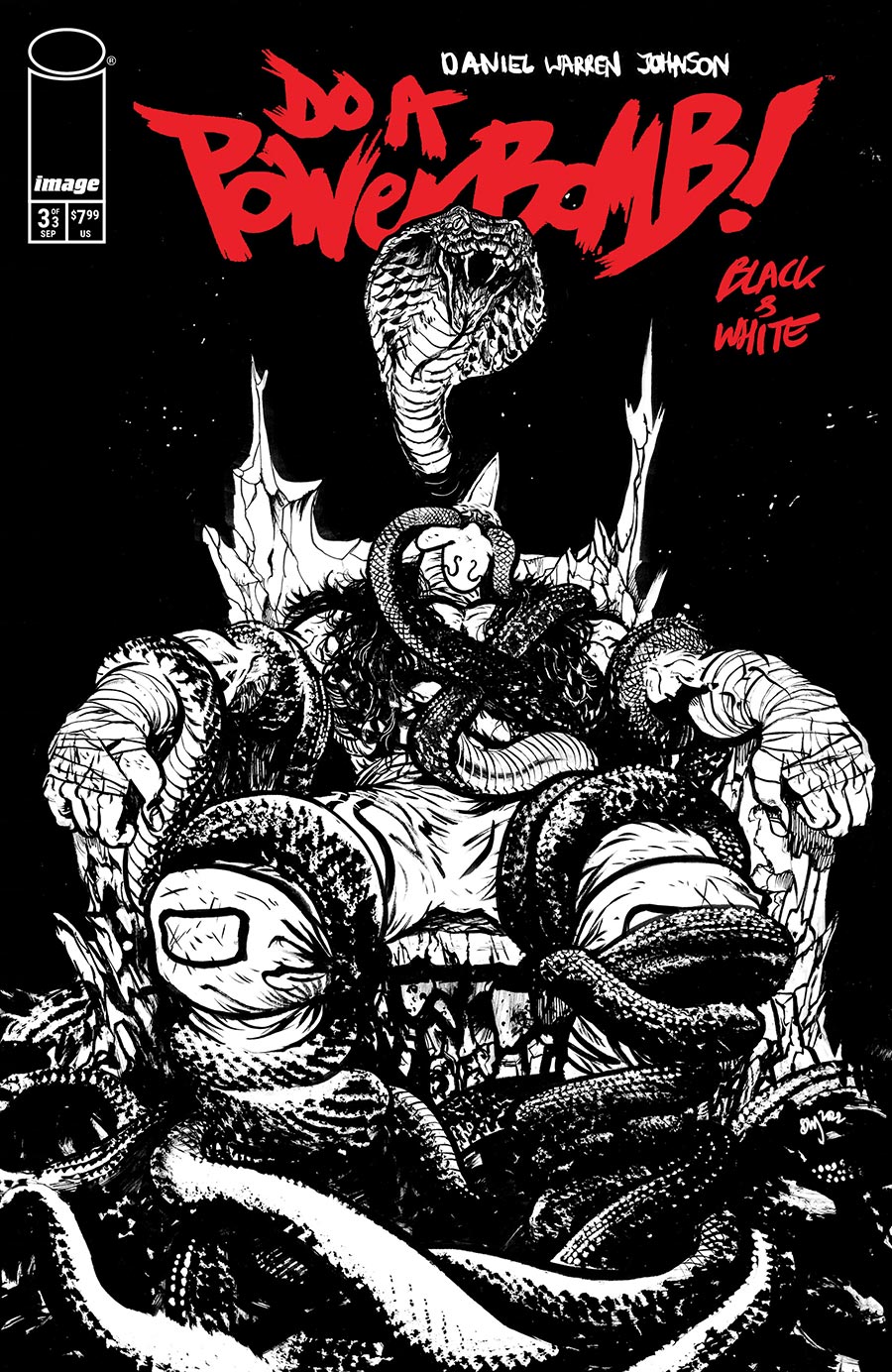 Do A Powerbomb Black & White #3 Cover C Variant Daniel Warren Johnson Cover (Limit 1 Per Customer)