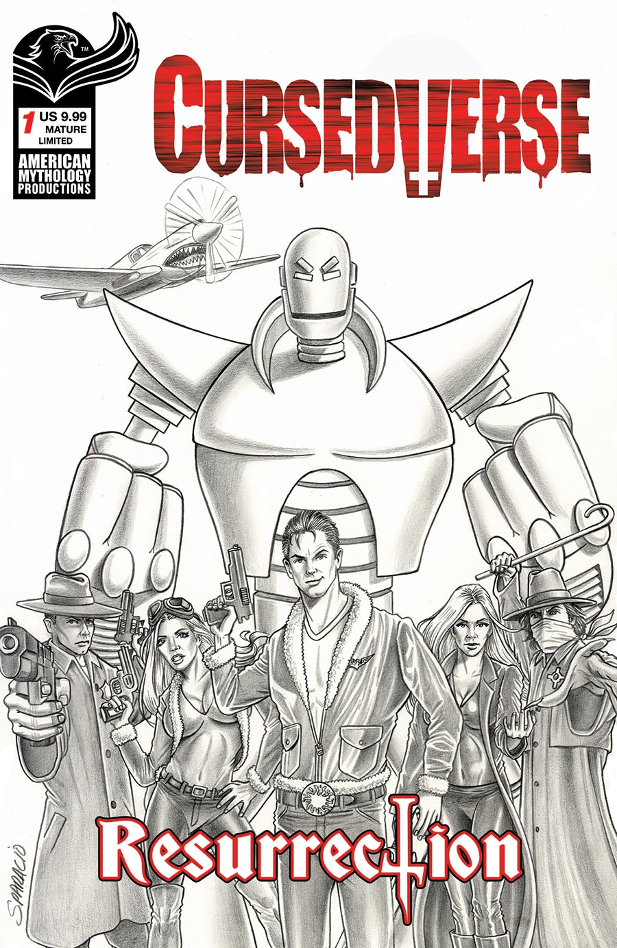 CursedVerse Resurrection #1 Cover E Limited Edition Mark Sparacio Black & White Cover