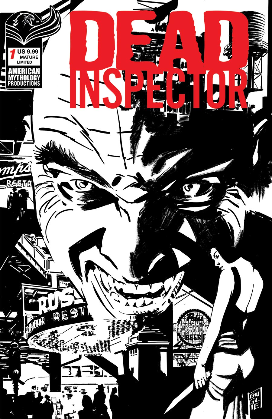 Dead Inspector #1 Cover C Limited Edition Simone Guglielmini Black & White Cover