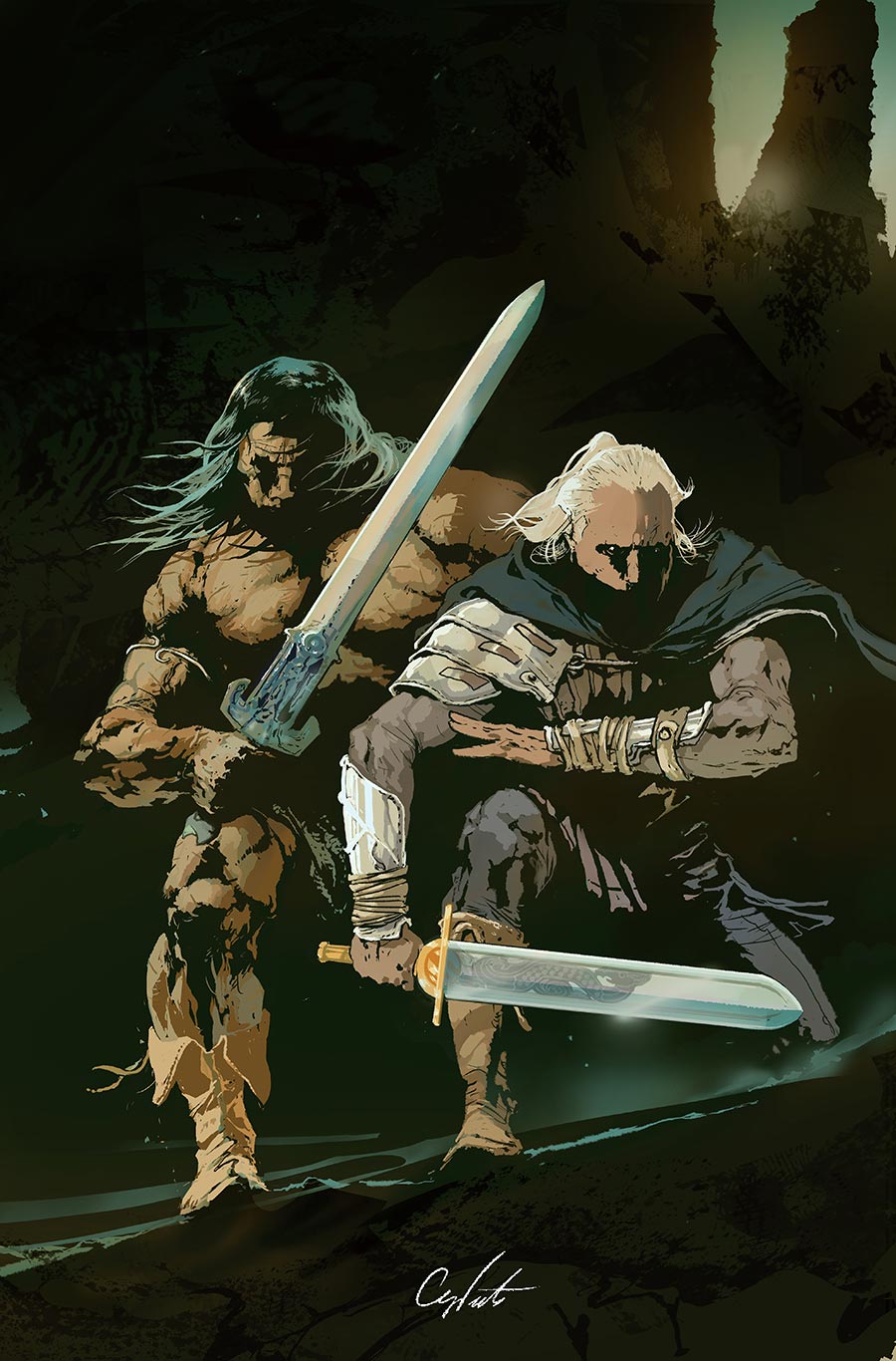 Conan & Dragonero #5 Cover B Variant Stevan Subic Virgin Card Stock Cover