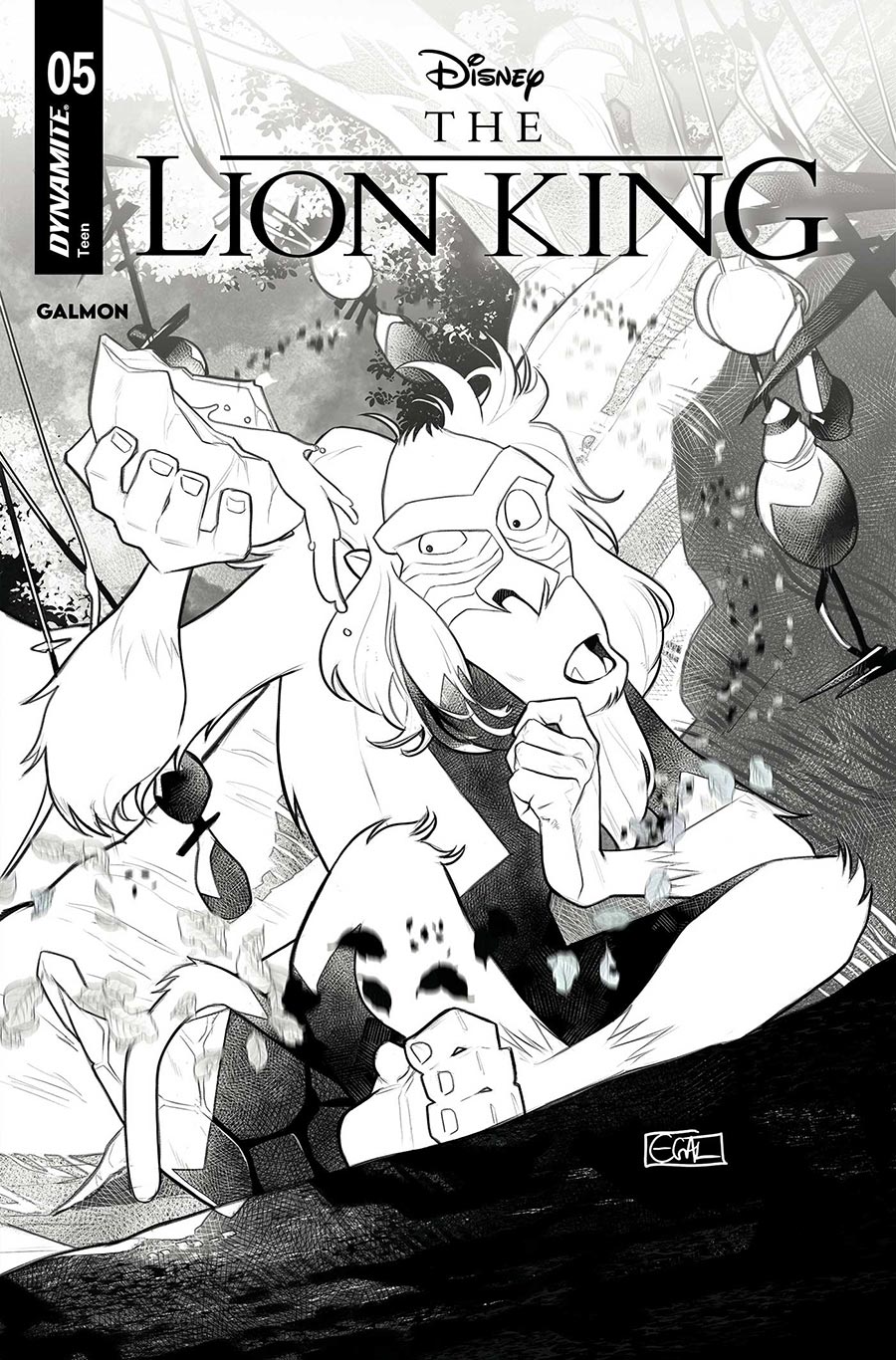 Lion King #5 Cover I Variant Edwin Galmon Line Art Cover