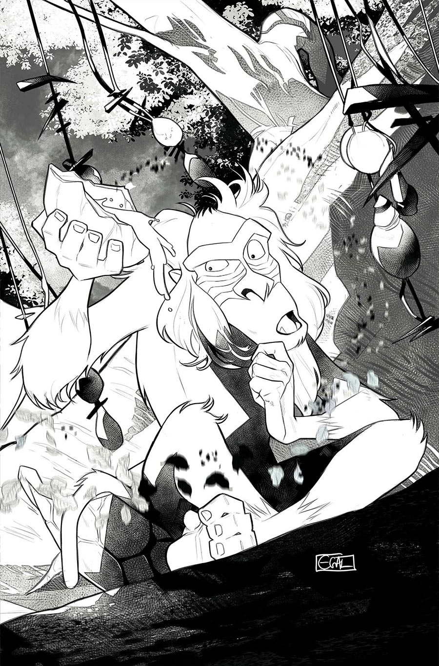 Lion King #5 Cover J Incentive Edwin Galmon Line Art Virgin Cover