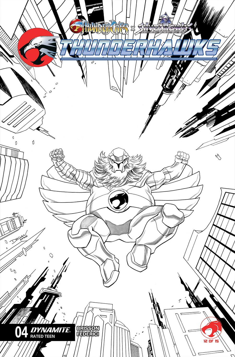 ThunderCats X SilverHawks ThunderHawks #4 Cover K Variant Declan Shalvey Line Art Cover (ThunderCats X SilverHawks Part 12)