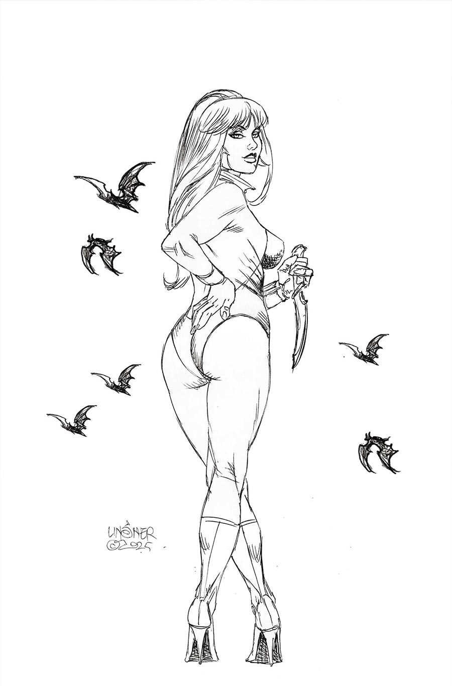 Vampirella Vol 10 #4 Cover O Incentive Joseph Michael Linsner Line Art Virgin Cover (#691)