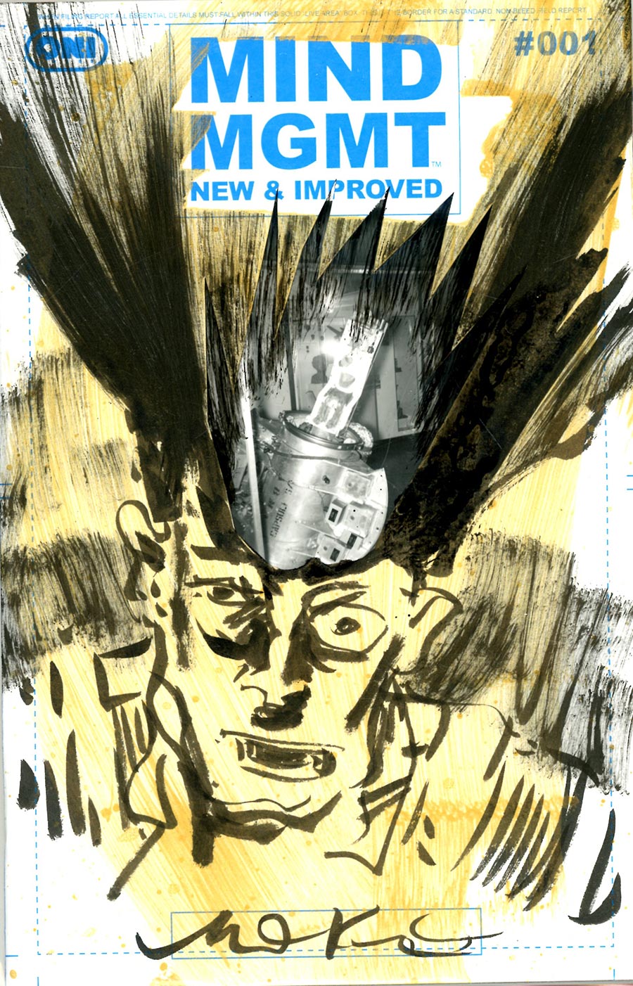 Mind MGMT New & Improved #1 Cover F-B Incentive Matt Kindt Original Art Hand-Drawn Sketch Variant Cover