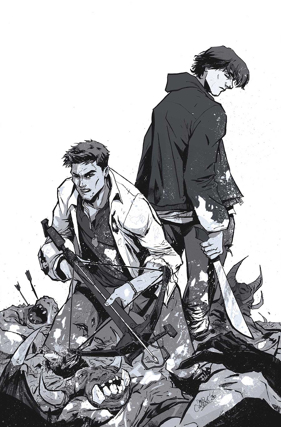 Supernatural Vol 2 #9 Cover L Incentive David Cousens Line Art Virgin Cover