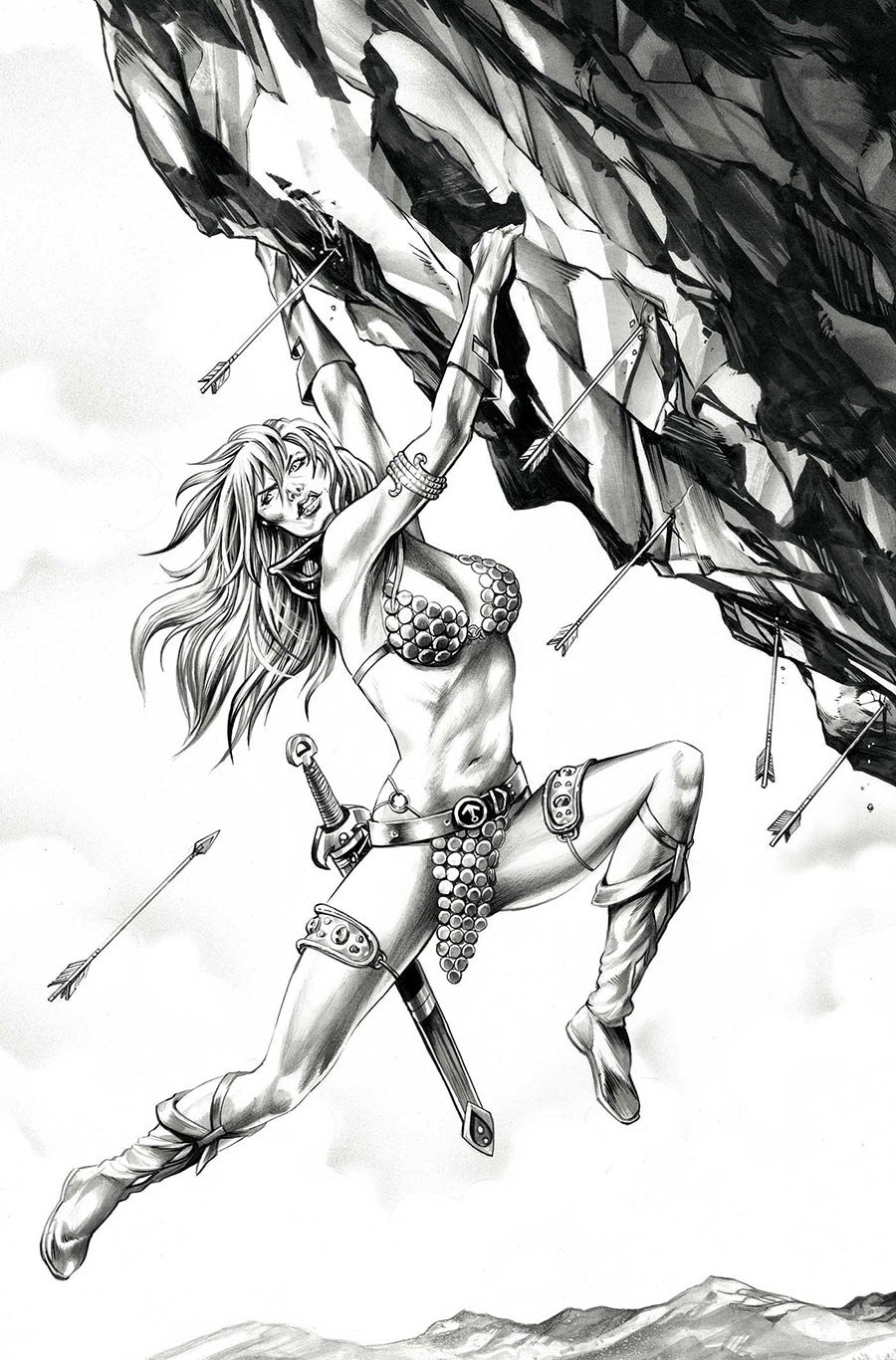 Red Sonja She-Devil With A Sword #4 Cover N Incentive Mike Rooth Black & White Virgin Cover