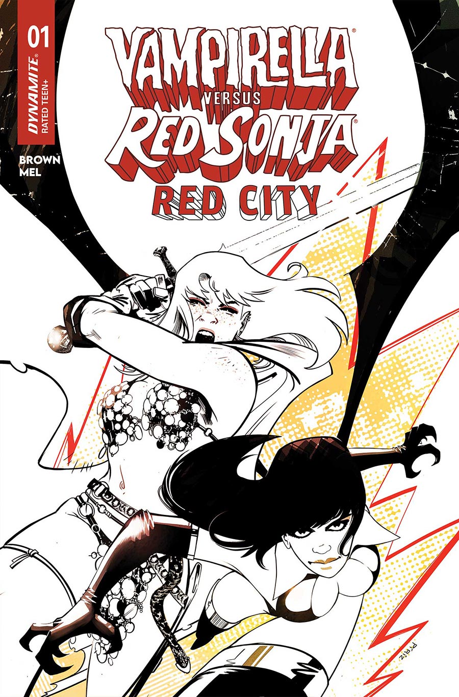 Vampirella vs Red Sonja Red City #1 (One Shot) Cover L Incentive Sebastian Piriz Line Art Cover
