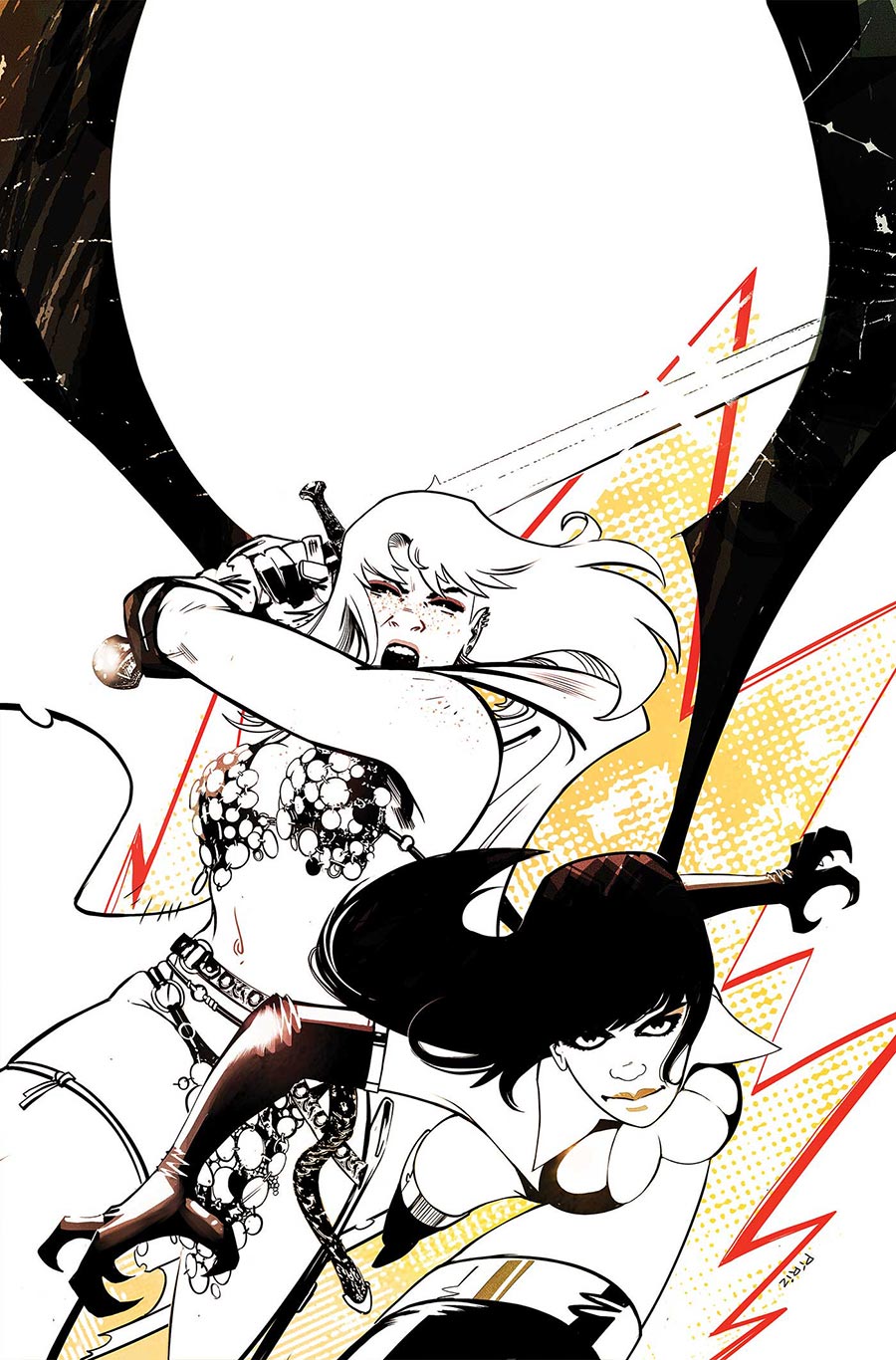 Vampirella vs Red Sonja Red City #1 (One Shot) Cover M Incentive Sebastian Piriz Line Art Virgin Cover