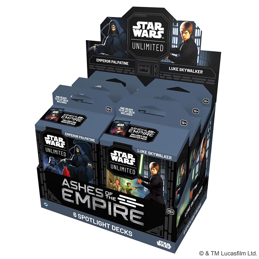 Star Wars Unlimited Ashes Of The Empire Spotlight Deck Display (6-Count)