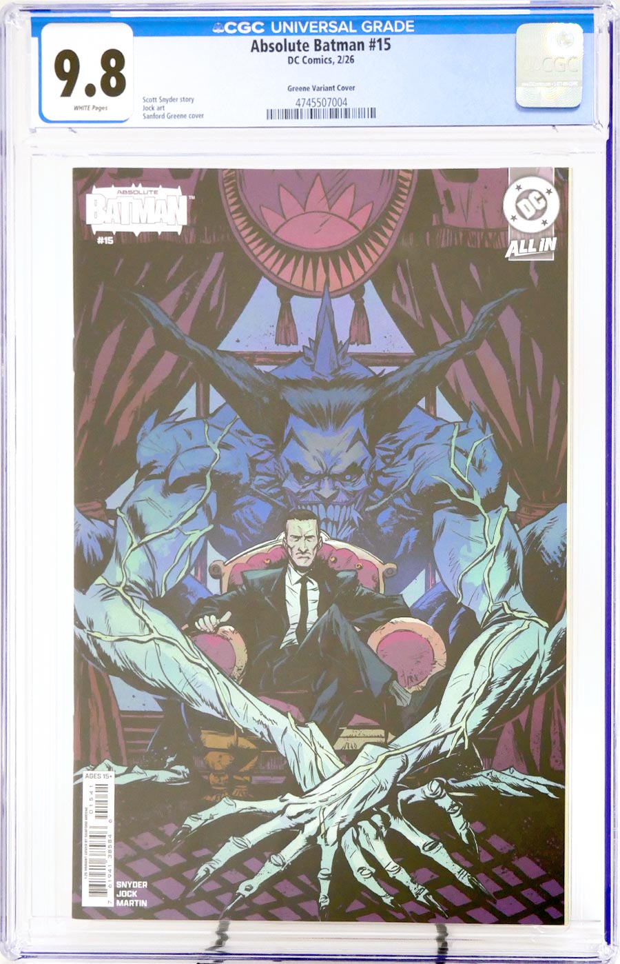 Absolute Batman #15 Cover Z-E Incentive Sanford Greene Card Stock Variant Cover CGC 9.8 (DC All In)
