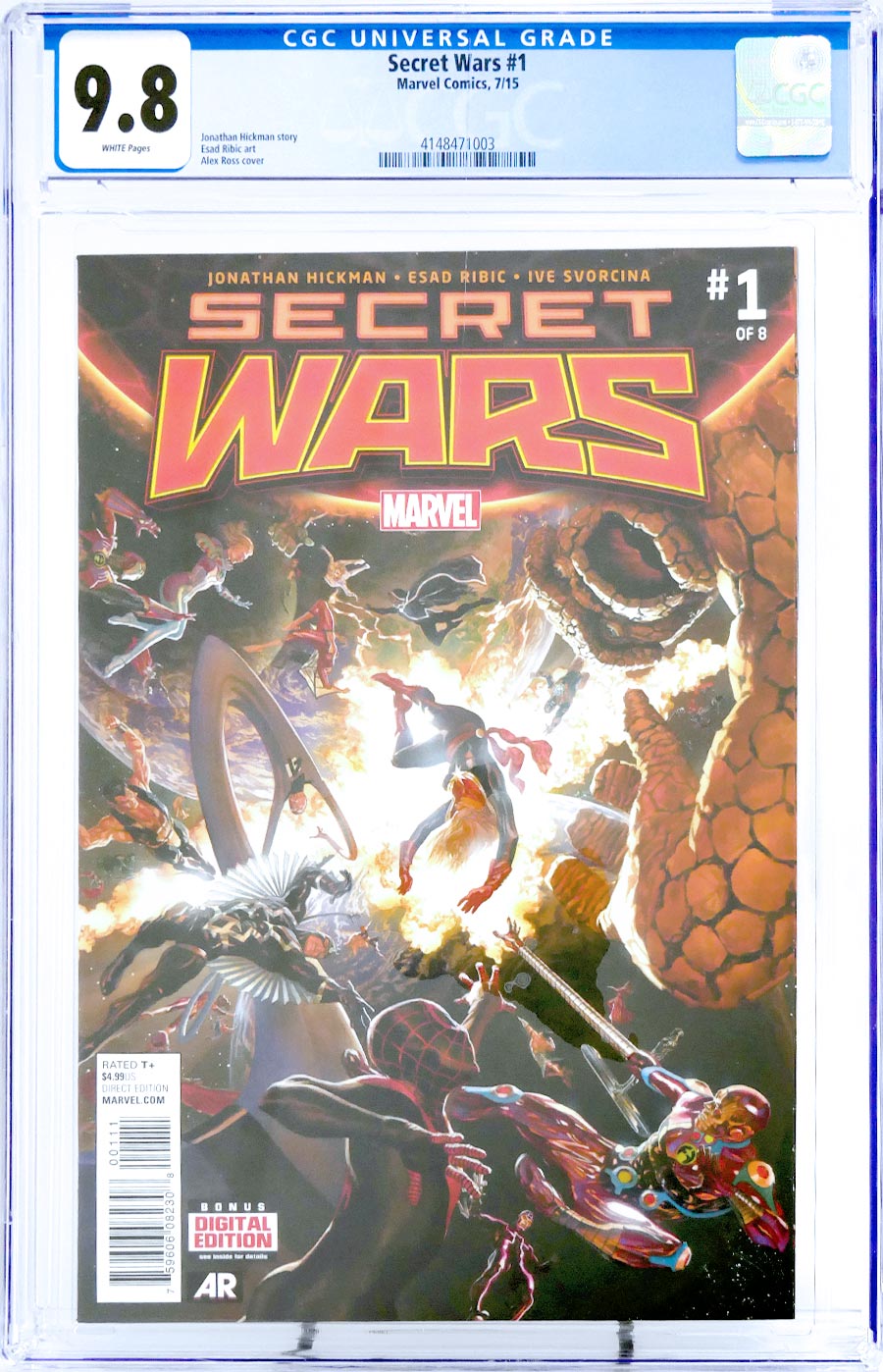 Secret Wars #1 Cover Z-Z-B 1st Ptg Regular Alex Ross Cover CGC 9.8