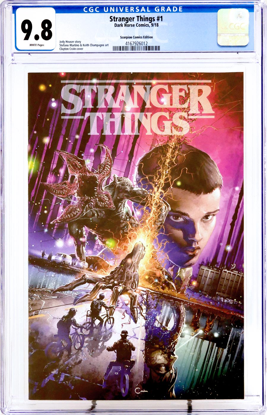 Stranger Things #1 Cover K Variant Clayton Crain Cover CGC 9.8