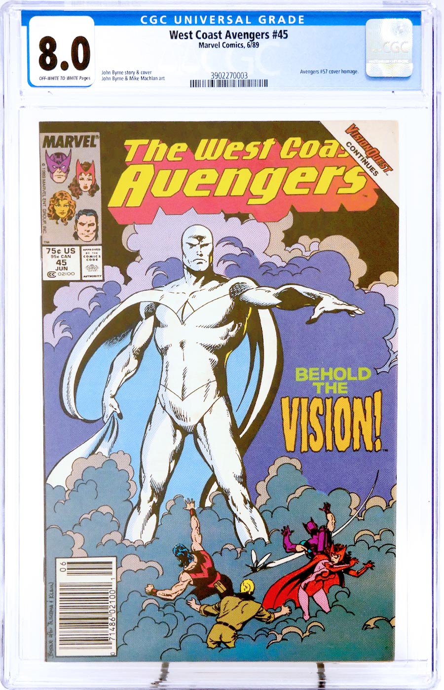 West Coast Avengers Vol 2 #45 Cover C CGC 8.0