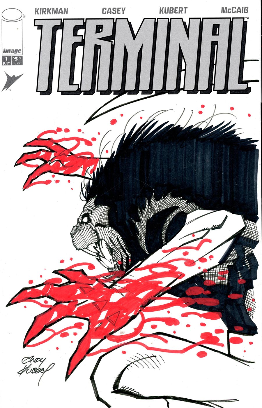 Terminal #1 Cover I-B Incentive Andy Kubert Original Hand-Drawn Sketch Cover With CGC Certificate