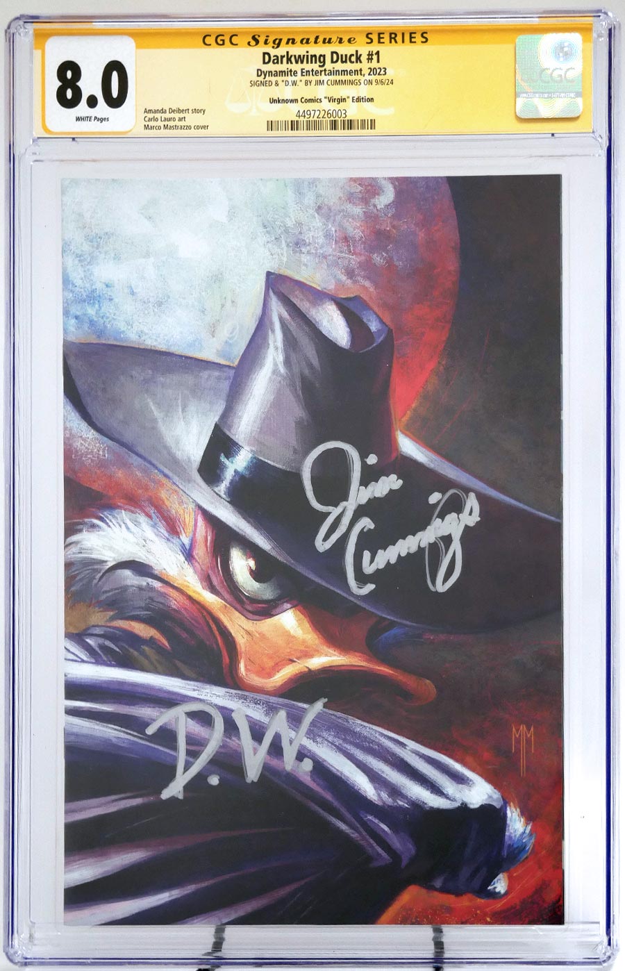 Darkwing Duck Vol 3 #1 Cover Z-L Marco Matrazzo Variant Cover CGC Signature Series 8.0 Signed By Jim Cummings