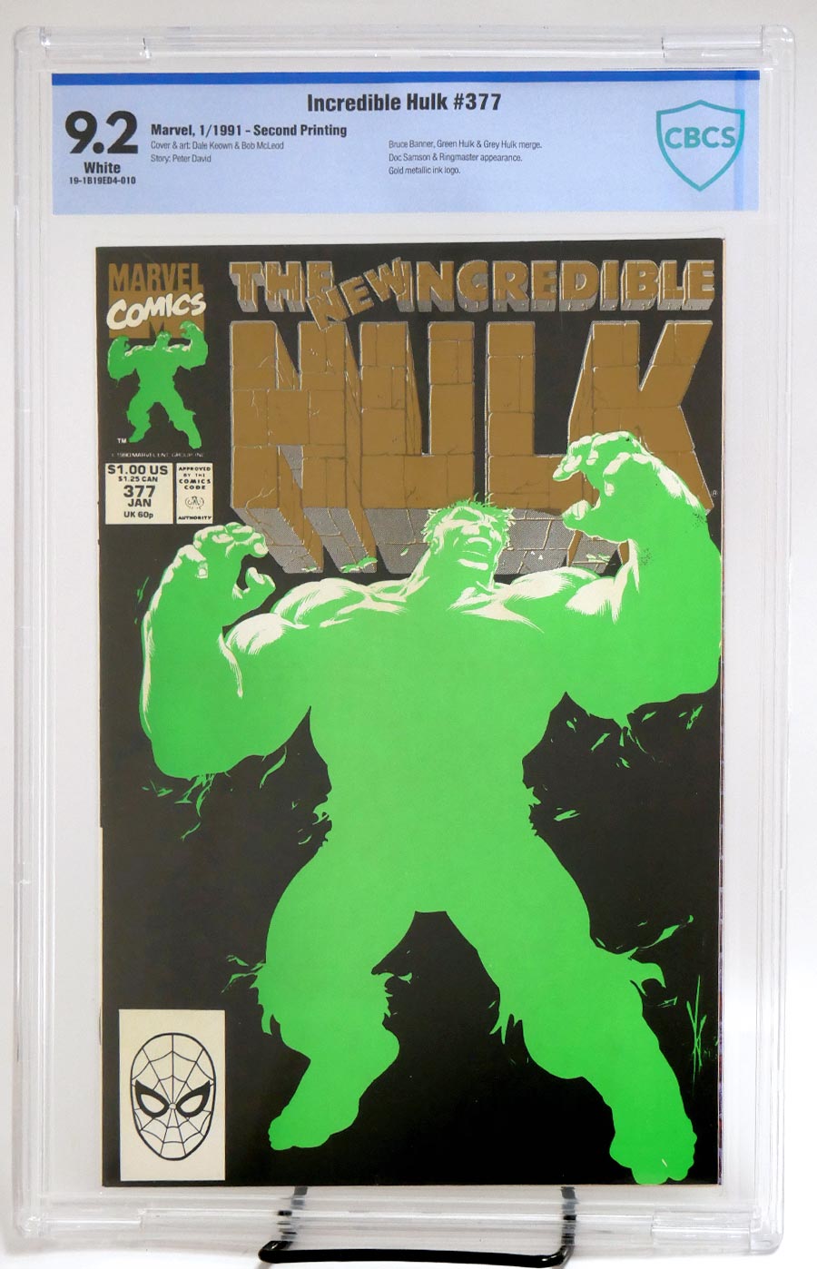 Incredible Hulk #377 Cover E 2nd Ptg CBCS 9.2