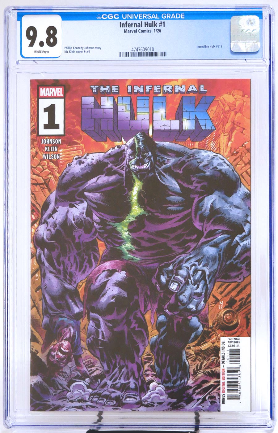 Infernal Hulk #1 Cover Q Regular Nic Klein Cover CGC 9.8