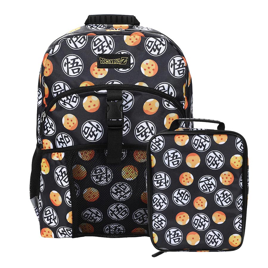 Dragon Ball Z All-Over Print 16-Inch Kids Backpack & Lunch Box Set For School And Travel