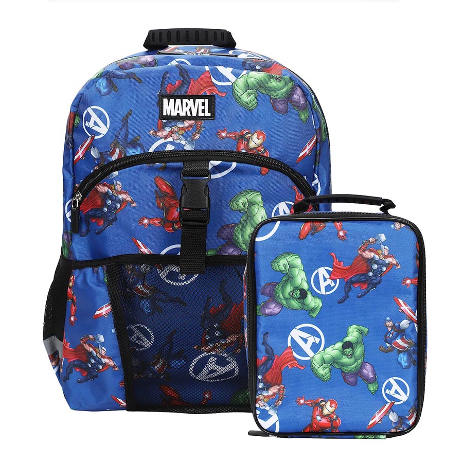 Marvels Avengers Classic 2-Piece 16-Inch Kids Backpack & Lunch Box Set For School And Travel
