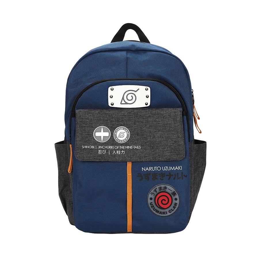 Naruto Shippuden Shinobi Symbols Blue 17.5-Inch Adult Commuter Backpack