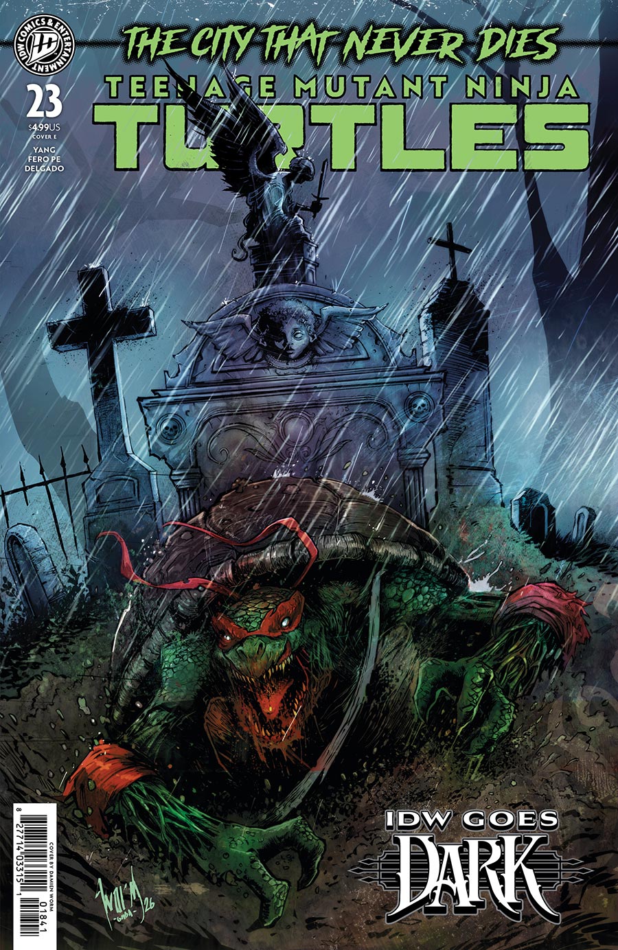 Teenage Mutant Ninja Turtles Vol 6 #23 Cover E Variant Damien Worm IDW Goes Dark Cover