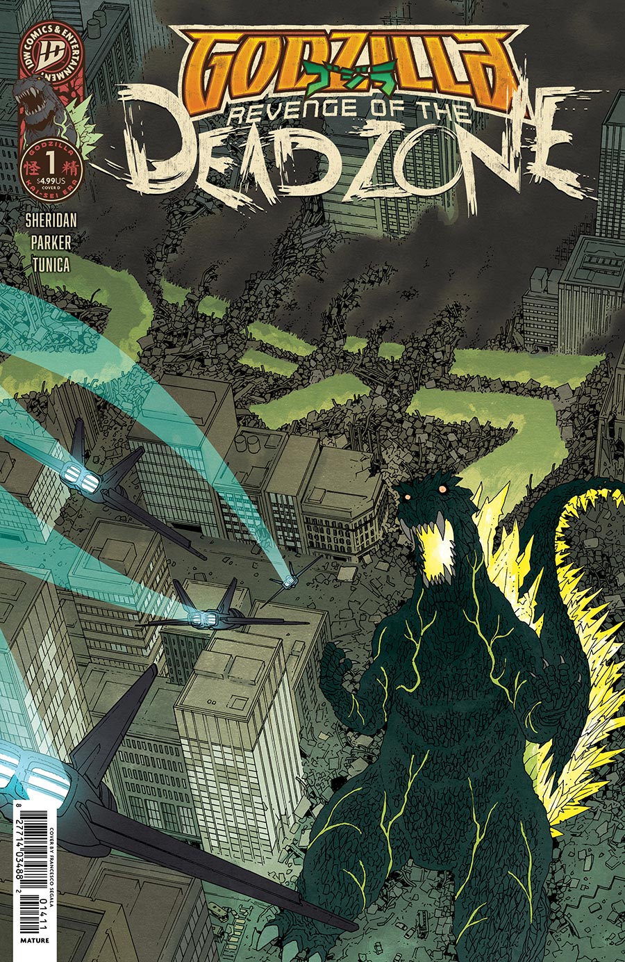 Godzilla Revenge Of The Deadzone #1 Cover D Variant Martin Morazzo IDW Goes Dark Cover (Kai-Sei Era)