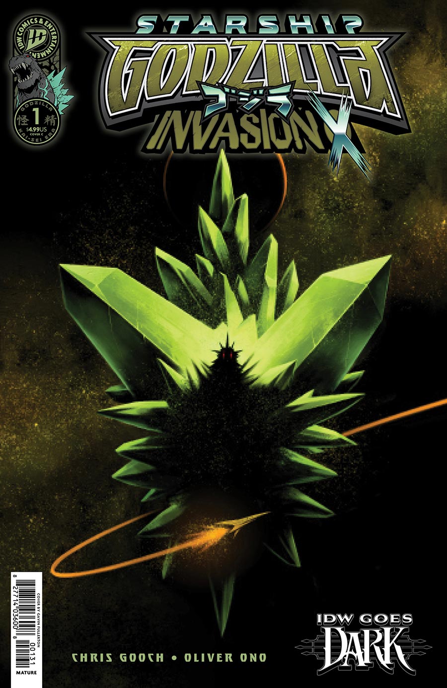 Starship Godzilla Invasion X #1 Cover C Variant Gavin Fullerton IDW Goes Dark Cover (Kai-Sei Era)