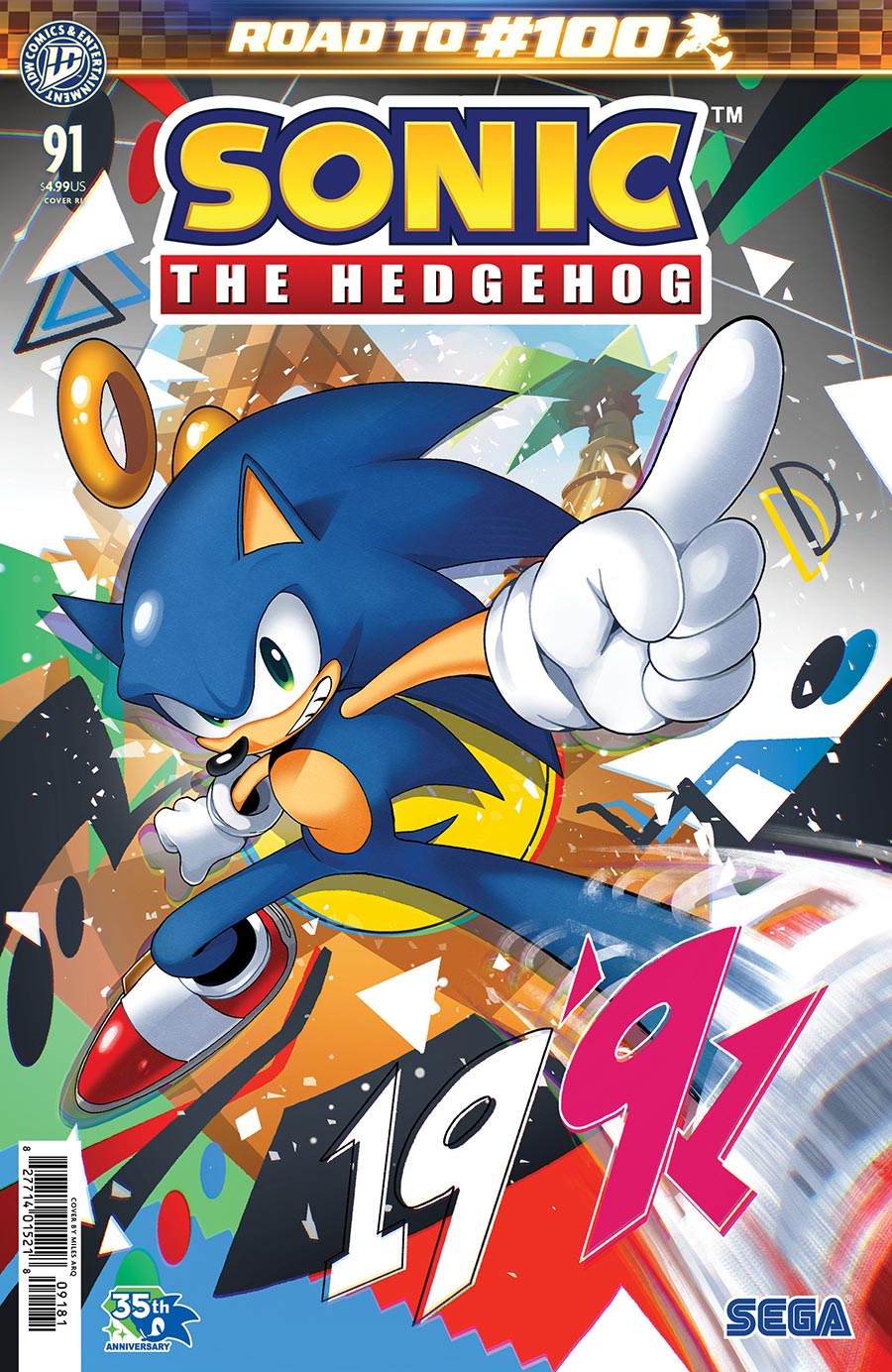 Sonic The Hedgehog Vol 3 #91 Cover H Incentive Miles Arq Variant Cover