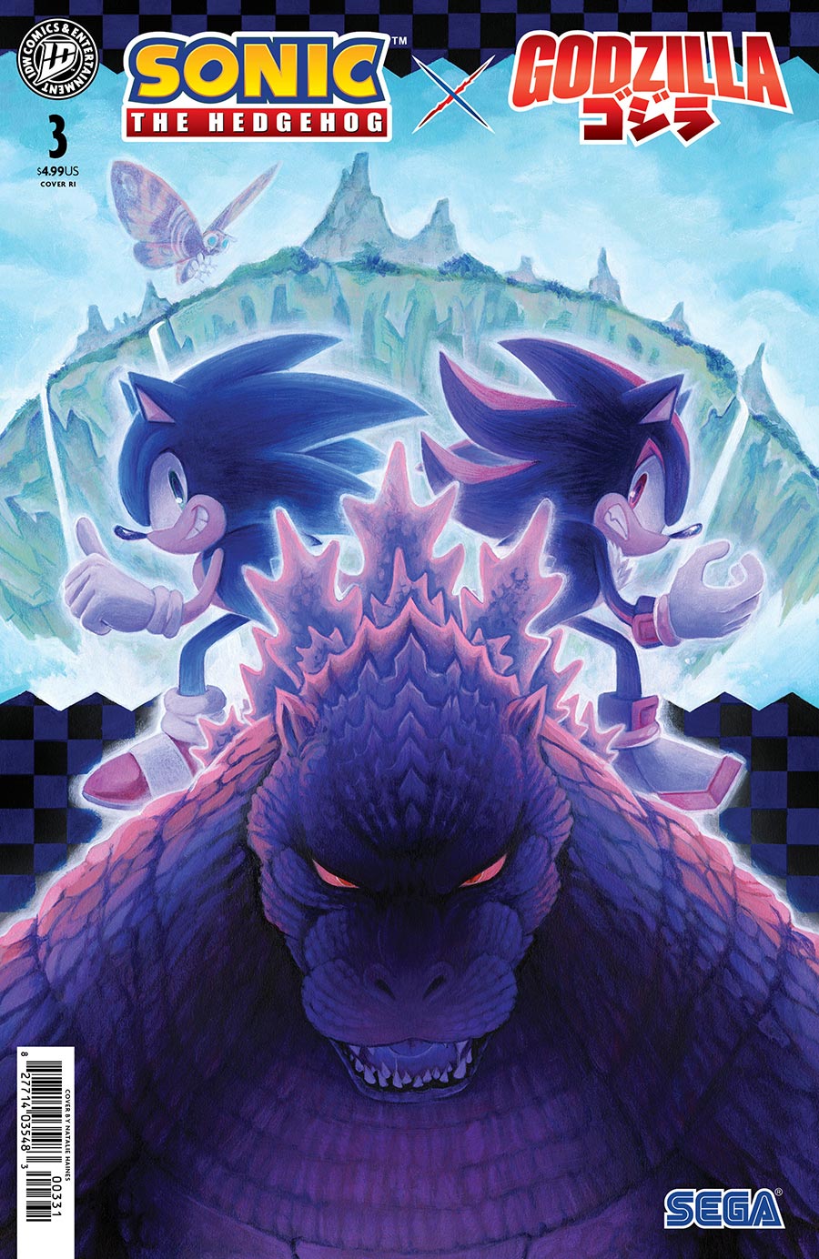 Sonic The Hedgehog X Godzilla #3 Cover C Incentive Natalie Haines Variant Cover