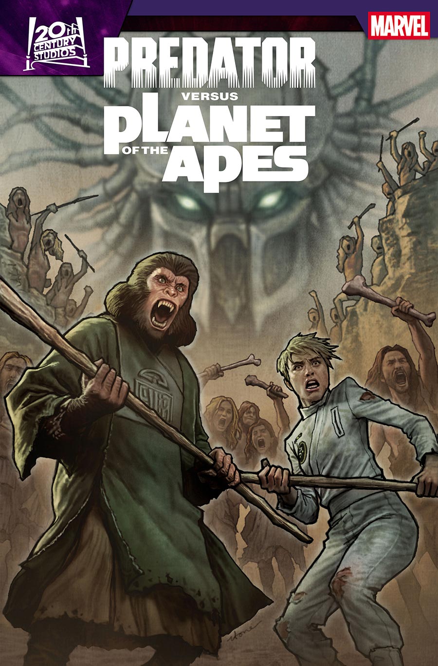 Predator Versus Planet Of The Apes #4 Cover A Regular Stonehouse Cover