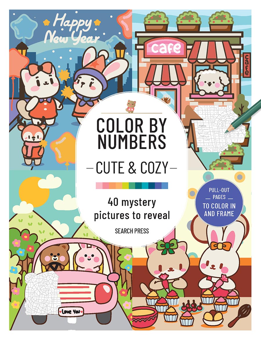 Color By Numbers Cute And Cozy 40 Mystery Pictures To Reveal TP