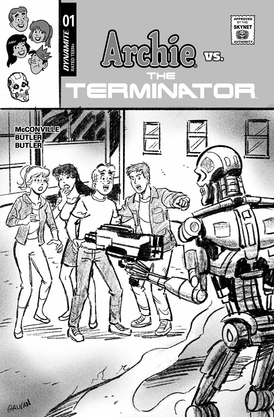 Archie vs The Terminator #1 Cover L Incentive Bill Galvan Pencils Cover