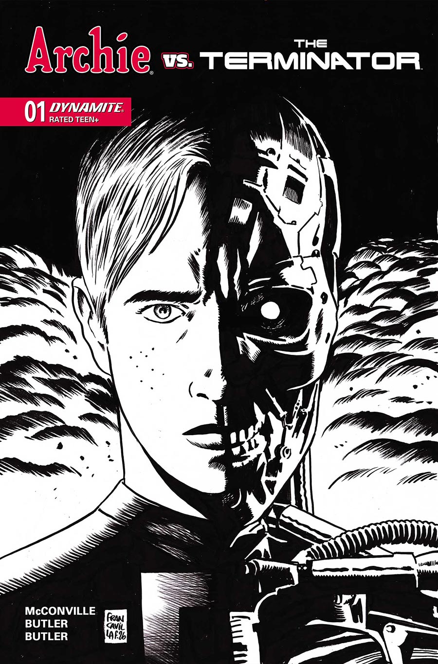 Archie vs The Terminator #1 Cover O Incentive Francesco Francavilla Line Art Cover