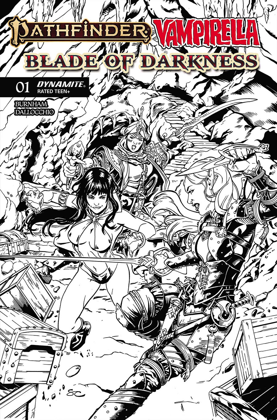 Pathfinder Vampirella Blade Of Darkness #1 Cover H Incentive Steven Cummings Line Art Cover