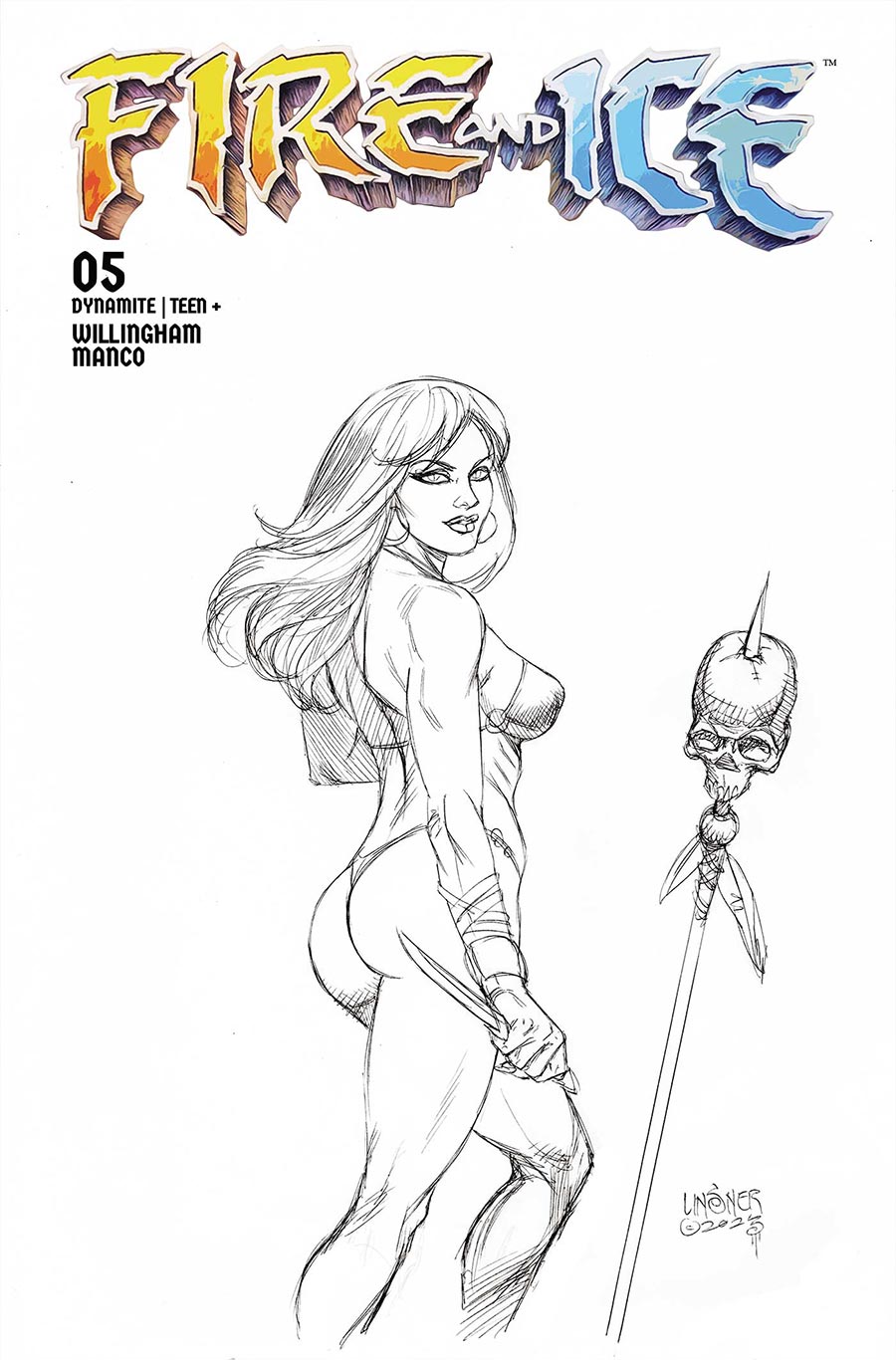 Fire And Ice #5 Cover F Incentive Joseph Michael Linsner Line Art Cover