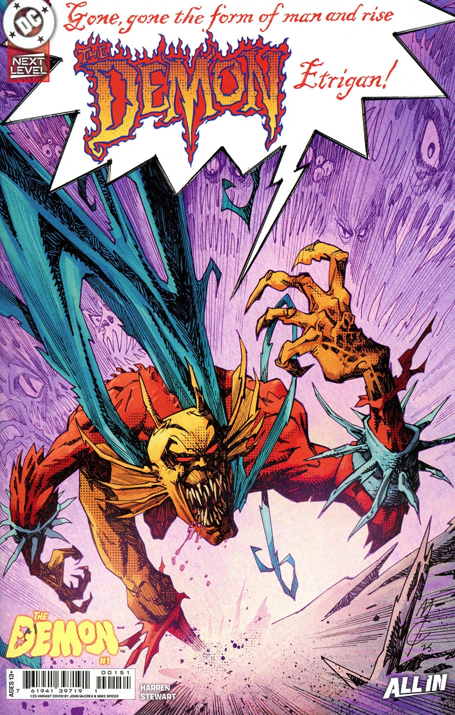 Demon Vol 4 #1 Cover G Incentive John McCrea Card Stock Variant Cover (DC Next Level)