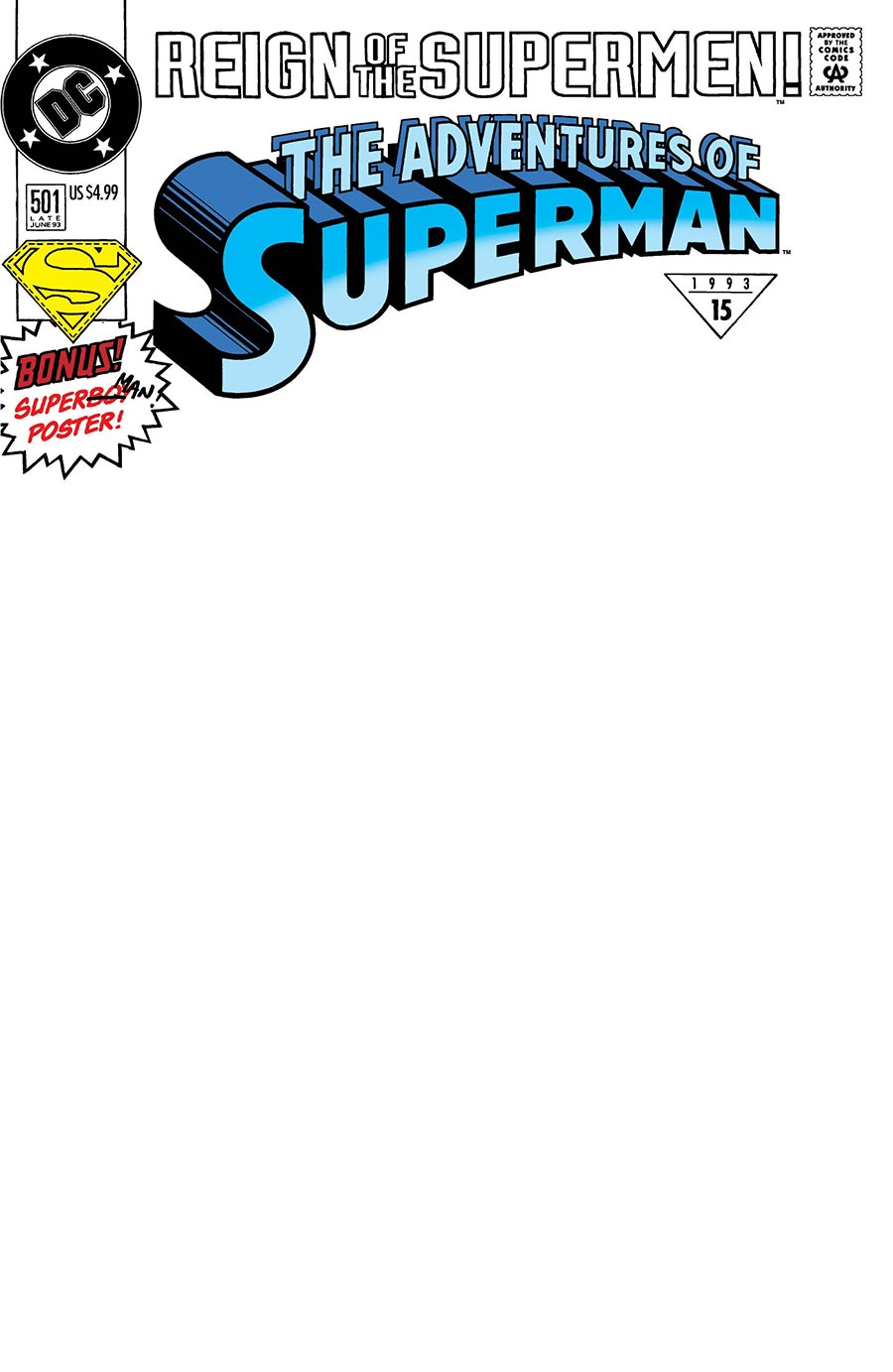 Adventures Of Superman #501 Facsimile Edition Cover B Variant Blank Card Stock Cover