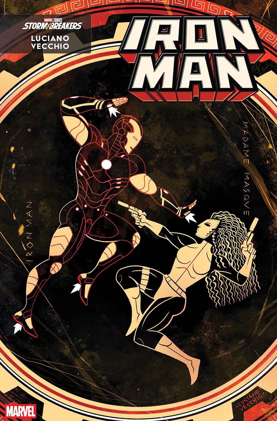 Iron Man Vol 8 #10 Cover B Variant Luciano Vecchio Ancient Greek Vase Painting Stormbreakers Art Style Cover