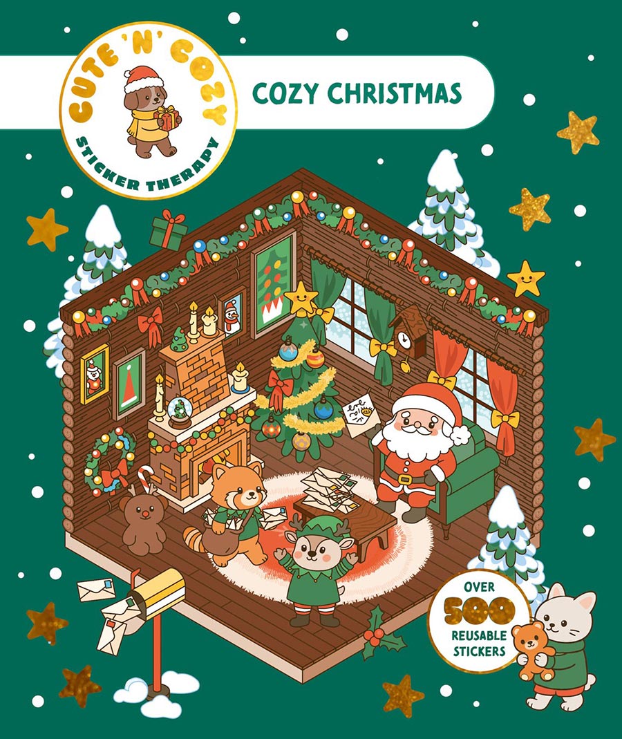 Cute n Cozy Sticker Therapy Cozy Christmas Over 500 Reusable Stickers TP