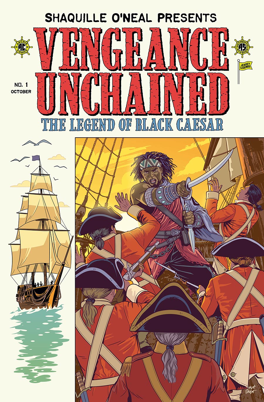 Shaquille ONeal Presents Vengeance Unchained The Legend Of Black Caesar #1 Cover E Variant Matt Talbot EC Piracy Homage Foil Cover