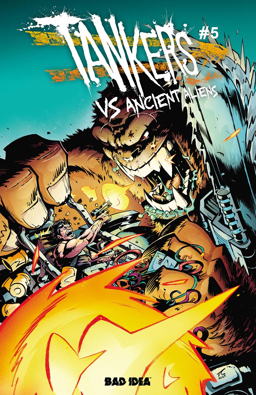 Tankers vs Ancient Aliens #5 Cover A Regular Tyrell Cannon Cover
