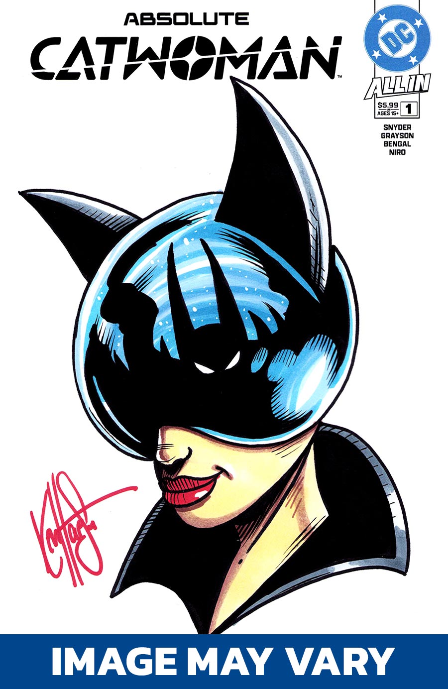 Absolute Catwoman #1 Cover P DF Blank Variant Cover Signed & Remarked By Ken Haeser