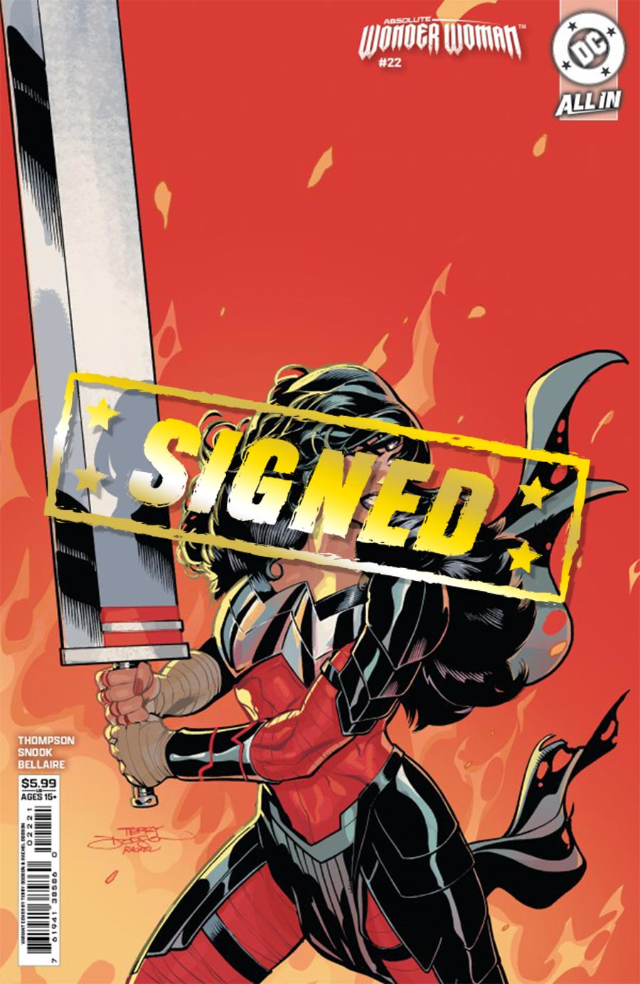 Absolute Wonder Woman #22 Cover E DF Terry Dodson Variant Cover Signed By Terry Dodson & Rachel Dodson